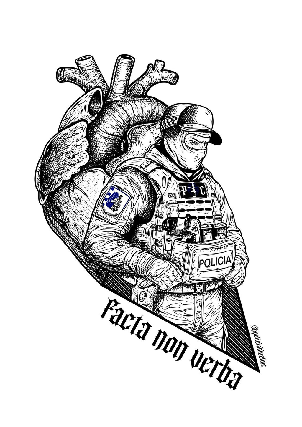 Camiseta Policía de Corazón – FACTA NON VERBA - Edición FUNDADORES 2026